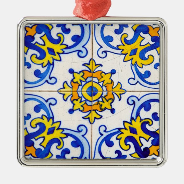 Azulejo Panel Tiles Metal Tree Decoration (Front)