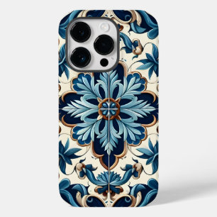 Azulejo Porcelain Blue Tile Mediterranean Pattern Case-Mate iPhone 14 Pro Case