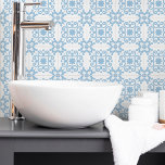 Azulejo Portuguese Mediterranean Light Blue White Ceramic Tile<br><div class="desc">Stylish Portuguese Mediterranean style pattern ceramic tile light blue pattern on a white background. Perfect for a fresh seaside feel interior design or backsplash.</div>