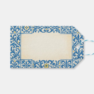 Azulejo Portuguese stationary watercolor design Gift Tags