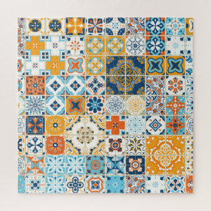 Azulejo Portuguese Tiles: Multicolor Vintage Jigsaw Puzzle