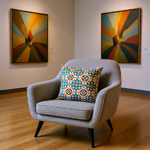 Azulejo Turquoise Mocha Delight Cushion