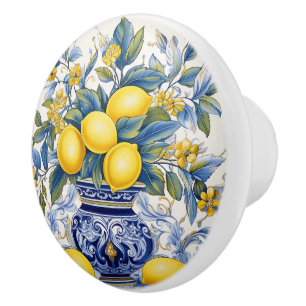 💙💛 Azulejos Amalfi Bloom Ceramic Knob