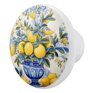 💙💛 Azulejos Amalfi Charm Ceramic Knob