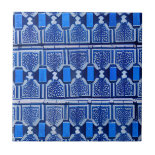 Azulejos blue geometric art ceramic tile