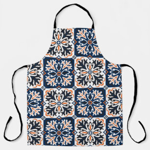 Azulejos ceramic tile design. Talavera tracery mot Apron