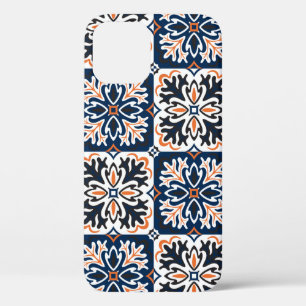 Azulejos ceramic tile design. Talavera tracery mot iPhone 12 Case