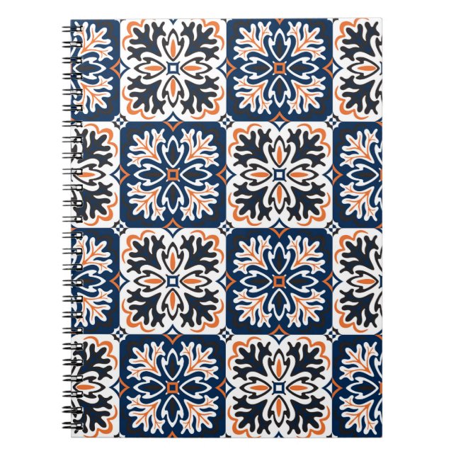 Azulejos ceramic tile design. Talavera tracery mot Notebook (Front)