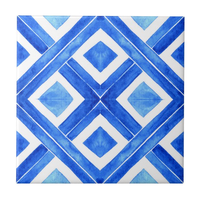 Azulejos Ceramic Tile No1, Small (4.25" x 4.25") (Front)