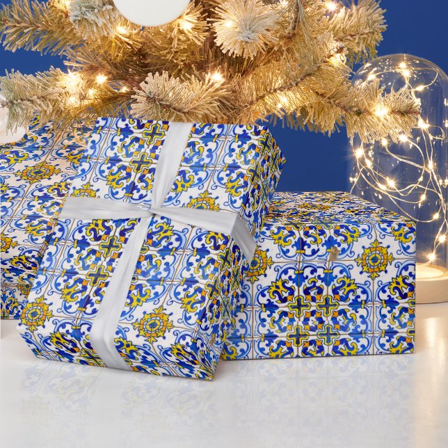 Azulejos Ceramic tiles Wrapping Paper (Holidays)