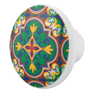 💛🧡💚 Azulejos, decorative pattern from Lisbon Ceramic Knob