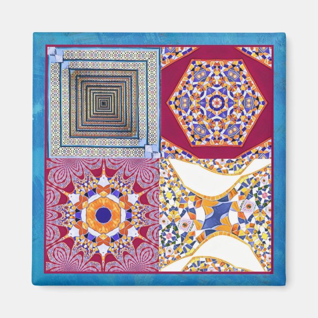 Azulejos Geometric Tiles with a CG twist Magnet (Front)