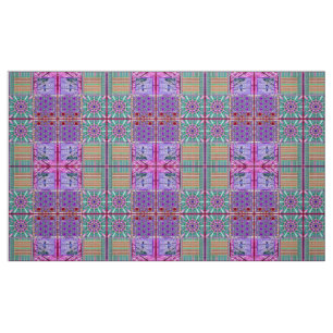 Azulejos Geometric Tiles with Bird of Peace Fabric