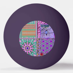 Azulejos Geometric Tiles with Bird of Peace Ping Pong Ball