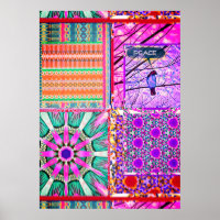 Azulejos Geometric Tiles with Bird of Peace