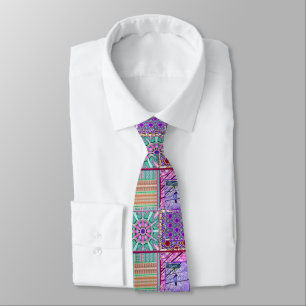 Azulejos Geometric Tiles with Bird of Peace Tie