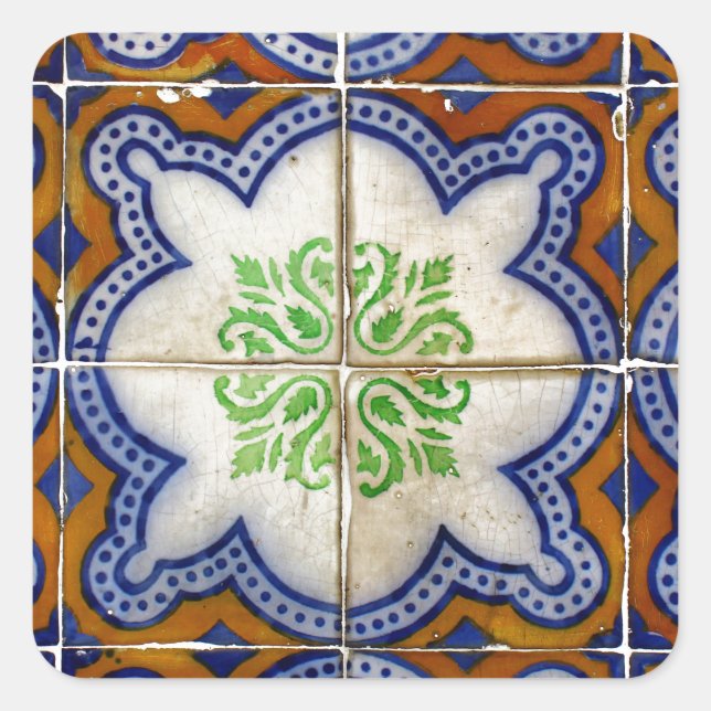 Azulejos Square Sticker (Front)