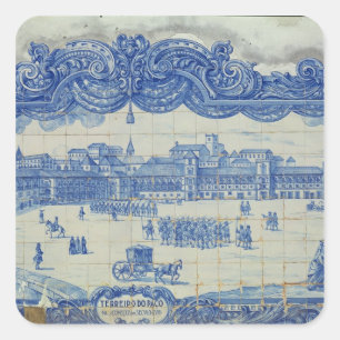 Azulejos tiles depicting the Praca do Comercio Square Sticker