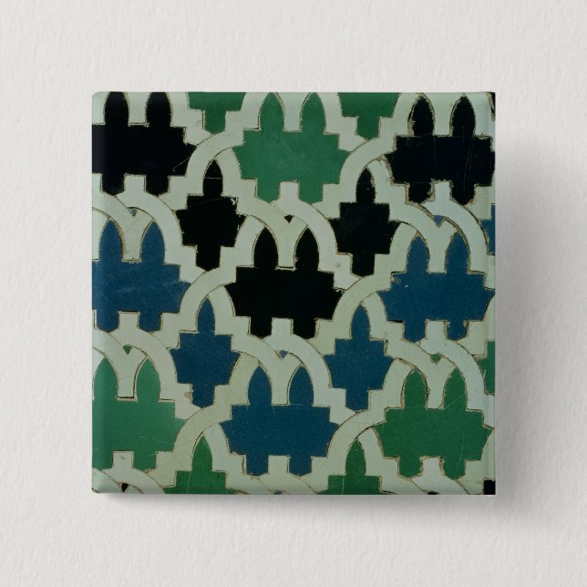 Azulejos tiles from the throne of the Sultans 15 Cm Square Badge (Front)