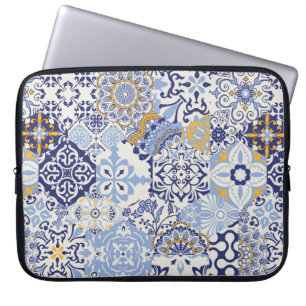 Azulejos tiles patchwork. Seamless colourful patch Laptop Sleeve