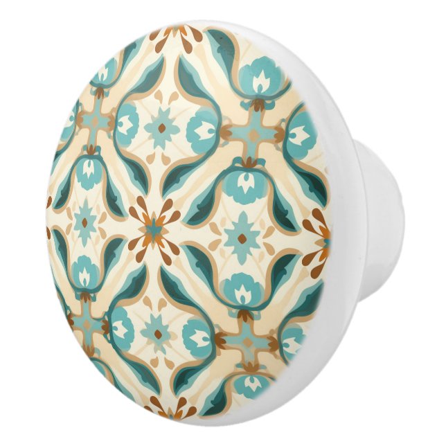 💙💛 Azulejos Tuscan Petals Ceramic Knob (Right)