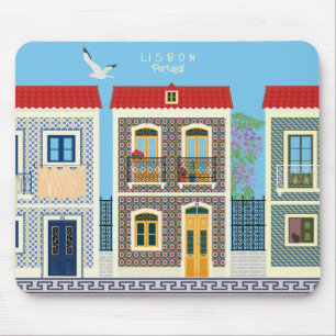 Azulejos typical house in Portugal  Mouse Pad