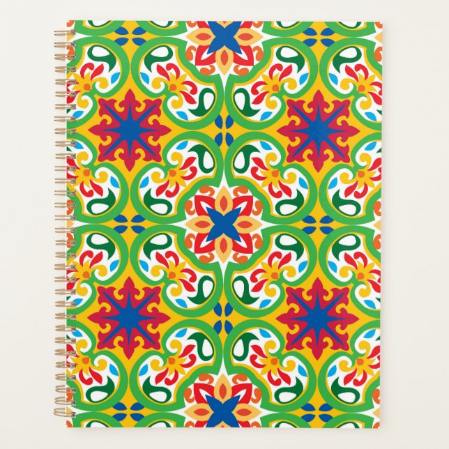 💛🧡💚 Azulejos, very decorative pattern,   Planner (Front)