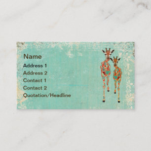 Azure & Amber Giraffes Business Card/Tags Card