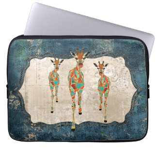 Azure & Amber Giraffes  Computer Sleeve