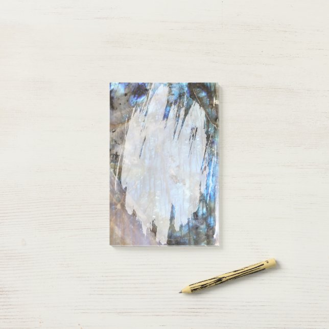Azure and Iridescence Fade  Post-it Notes (On Desk)