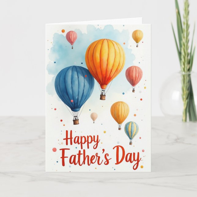 Azure Balloon Fathers Day Card (Front)