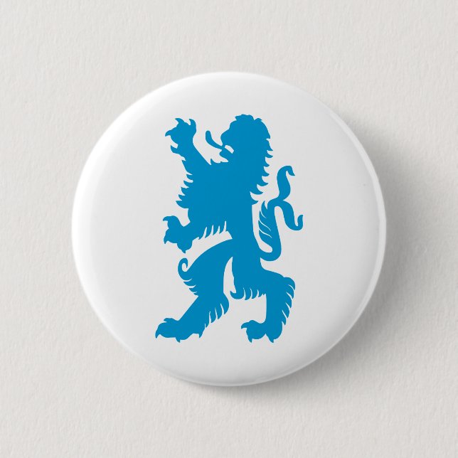Azure Bavarian Lion 6 Cm Round Badge (Front)