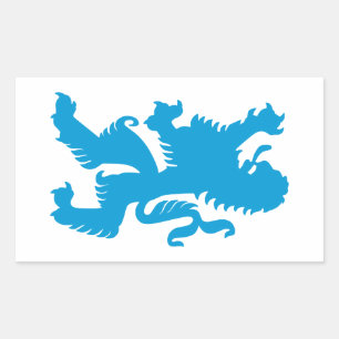 Azure Bavarian Lion Rectangular Sticker