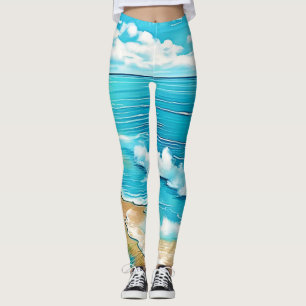 Azure Beach Calm Design Leggings