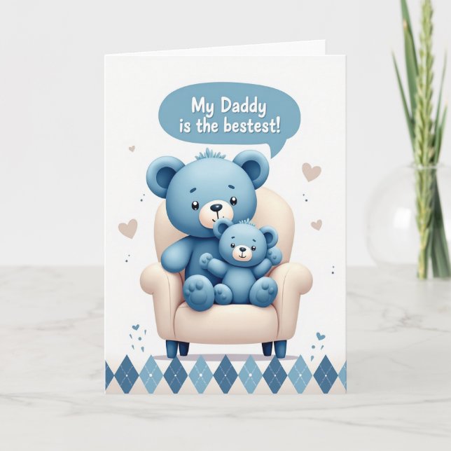 Azure Bear Fathers Day Card (Front)