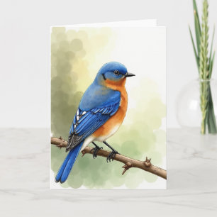 Azure Bird Branch Scene Card