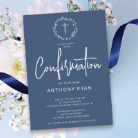 Azure Blessings Boys Confirmation Invitation