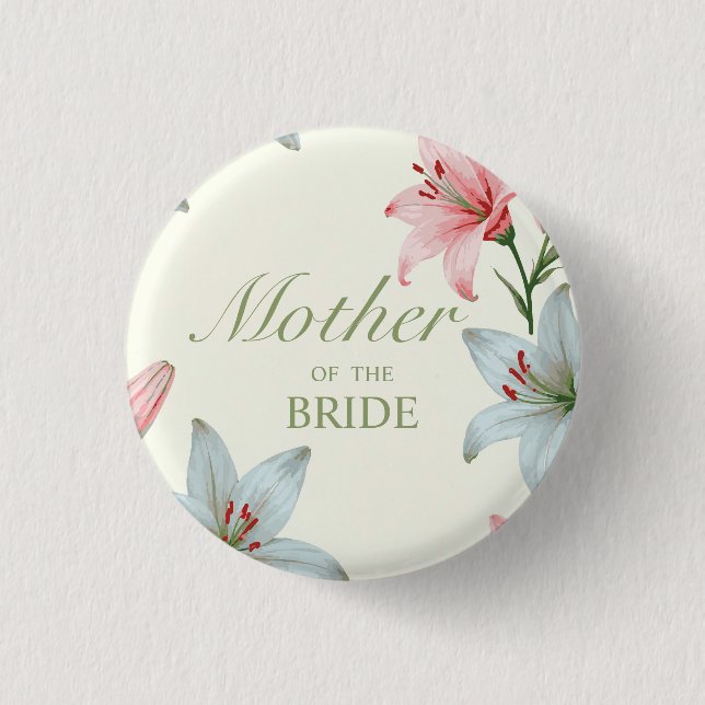 Azure Bloom 3 Cm Round Badge (Front)