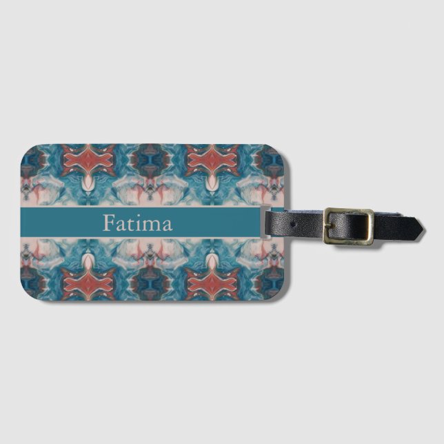 Azure Bloom, custom Luggage Tag (Front Horizontal)