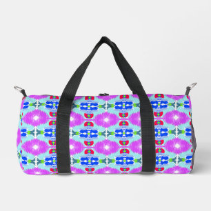 Azure Bloom Kaleidoscope Duffle Bag