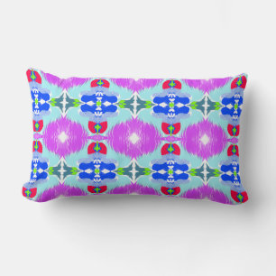 Azure Bloom Kaleidoscope Lumbar Cushion