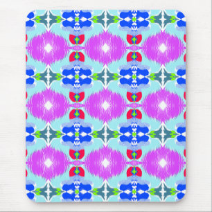 Azure Bloom Kaleidoscope Mouse Pad