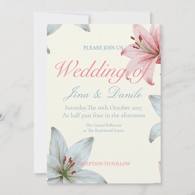 Azure Bloom V02 Invitation (Back)