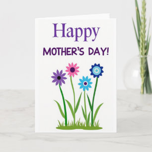Azure Blooms Mothers Card