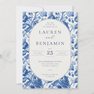 Azure Blooms Wedding Invitation