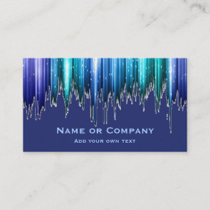 Azure Blue and Green Vertical Ice Effect Stripes Business Card