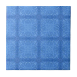 Azure blue beautiful geometric design decorative ceramic tile