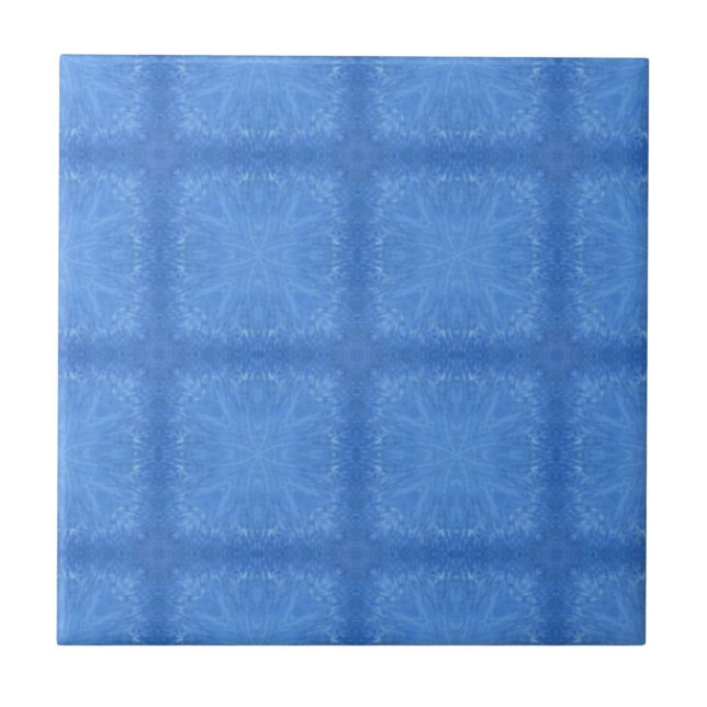 Azure blue beautiful geometric design decorative ceramic tile (Front)