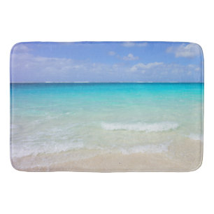 Azure Blue Caribbean Tropical Beach Bath Mat