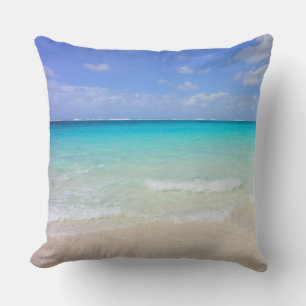 Azure Blue Caribbean Tropical Beach Cushion